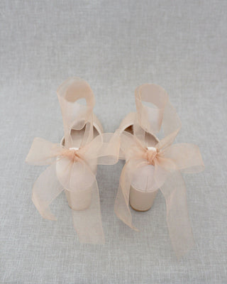Ankle Wrap Tie Evening Block HeelsWomen Shoes