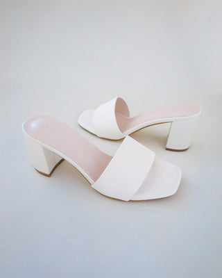 ivory bridal block heel sandals