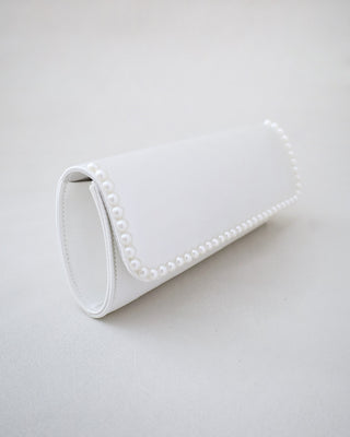 Satin Wedding Clutch with PearlsClutch