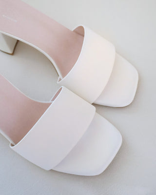 ivory bridal block heel sandals