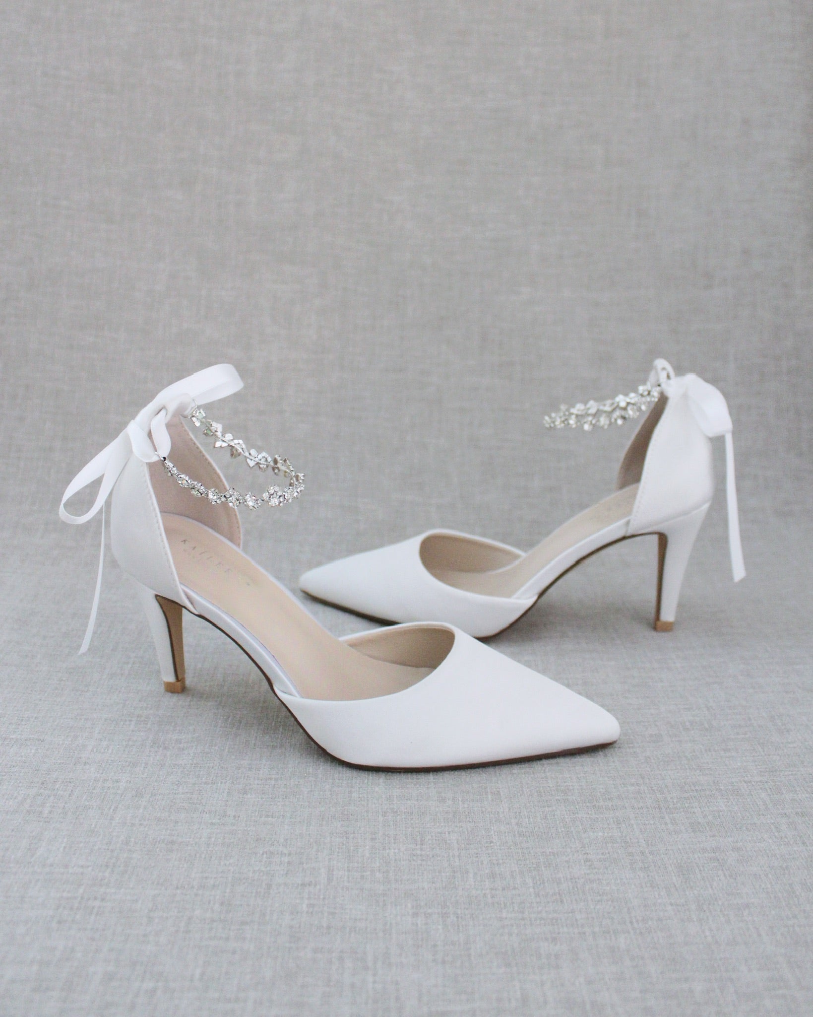 White satin bridal shoes new arrivals