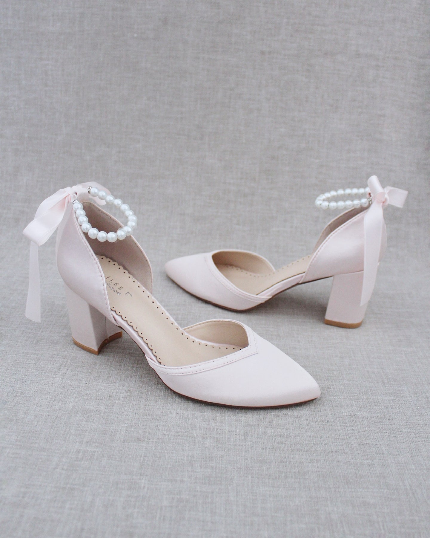 Pearl Ankle Strap Evening Block Heel, Prom Shoes, Bridesmaids Shoes ...