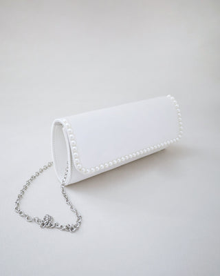 Satin Wedding Clutch with PearlsClutch