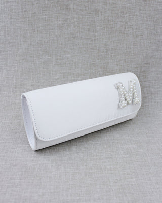 Personalized White Satin Wedding ClutchClutch