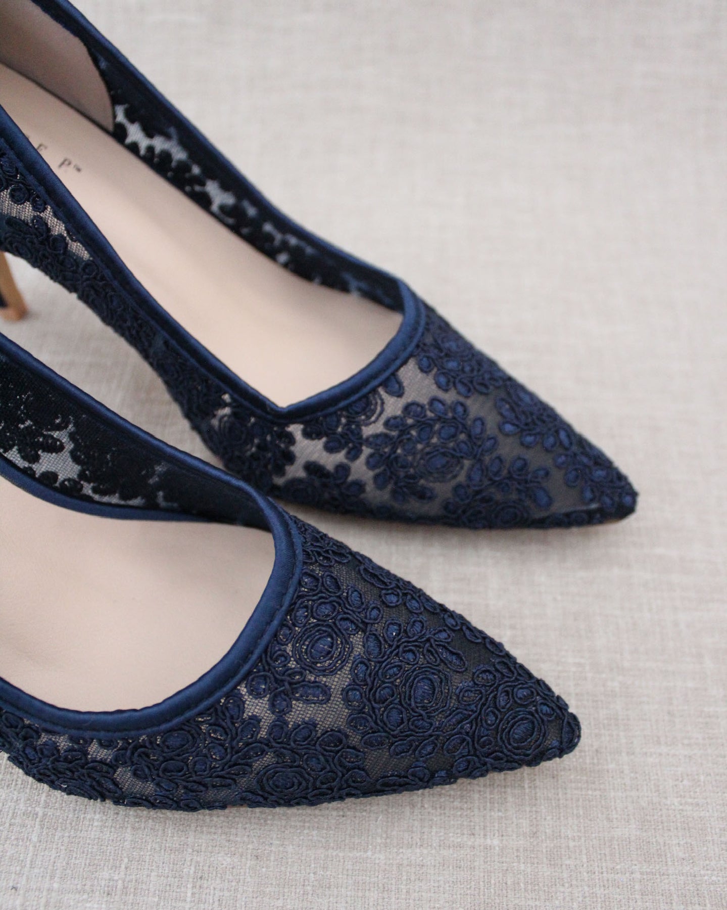 Navy blue sales lace pumps