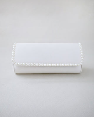 Satin Wedding Clutch with PearlsClutch
