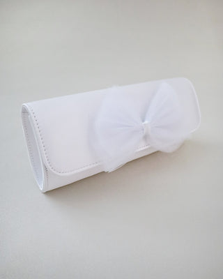 Satin Wedding Clutch with Tulle BowClutch