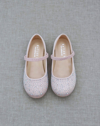 Pink Rhinestone Kids Flats