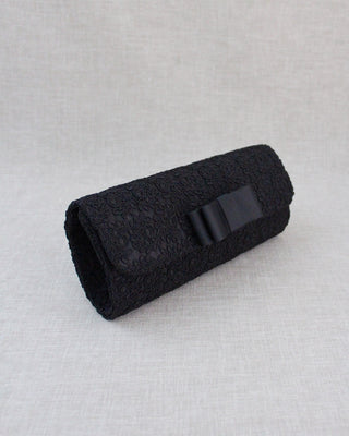black crochet evening clutch