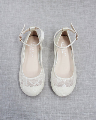 Ivory Lace Kids Flats