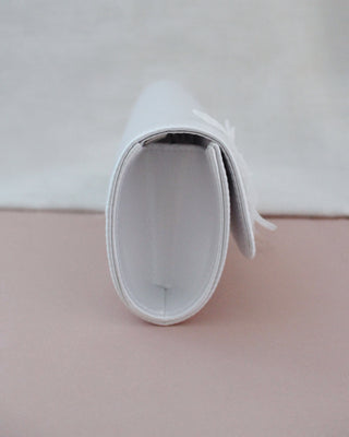 Camellia Satin White Wedding ClutchClutch