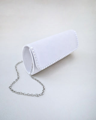 Satin Wedding Clutch with PearlsClutch