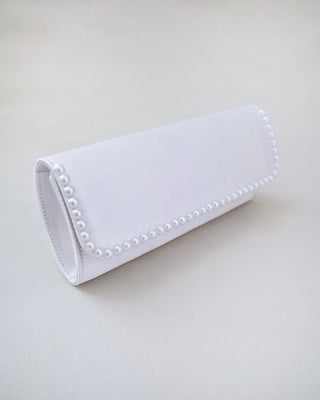 Satin Wedding Clutch with PearlsClutch