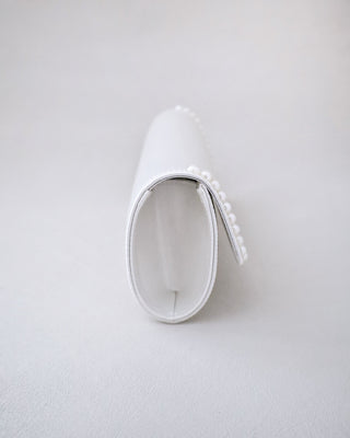 Satin Wedding Clutch with PearlsClutch