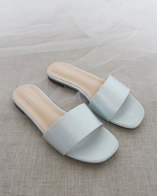 Light Blue Satin Women Flats