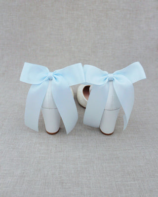 Rock Glitter Block Heel with Back Satin Bow