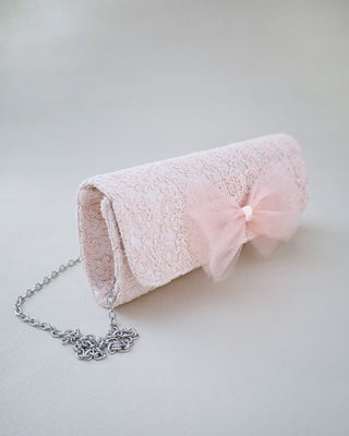 Crochet Wedding Clutch with Tulle BowClutch