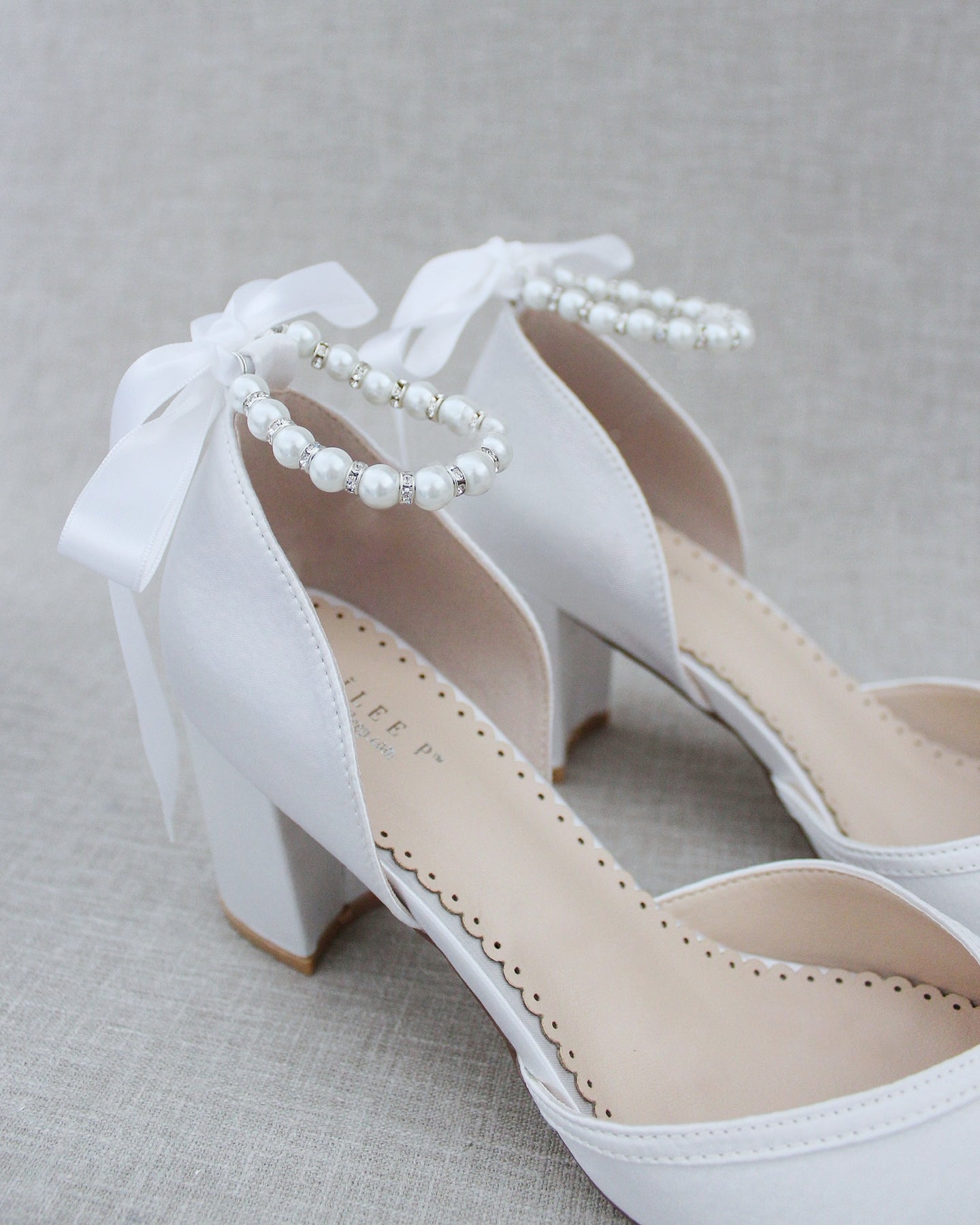 White pearl shoes heels Clearance