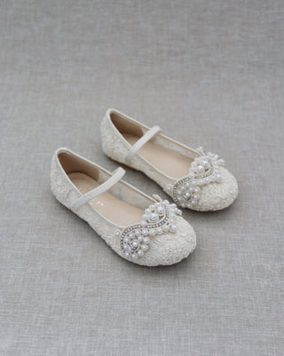 ivory crochet pearl shoes