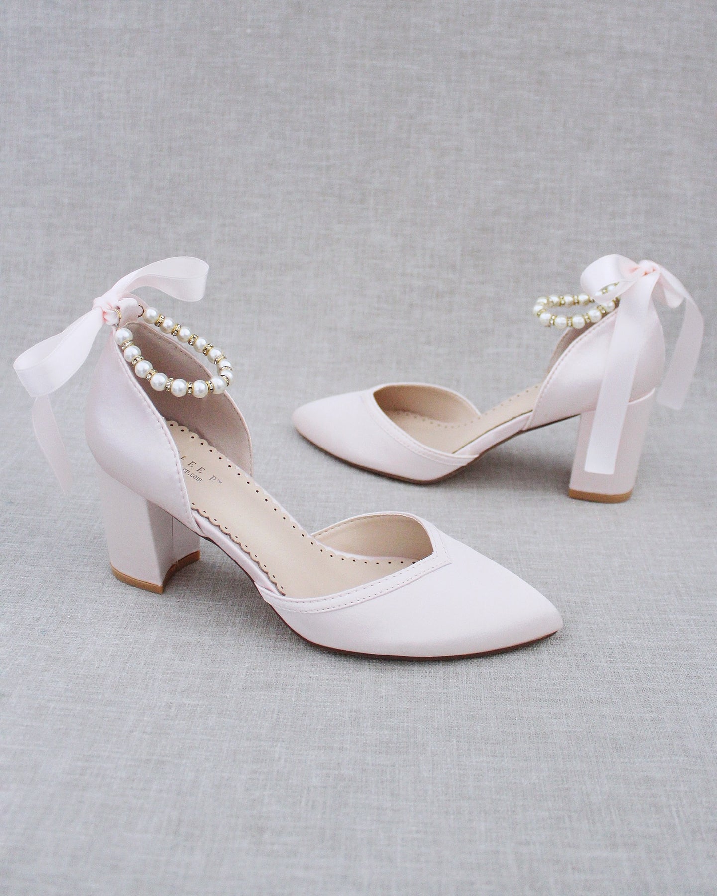 Pearl Ankle Strap Evening Block Heel, Prom Shoes, Bridesmaids Shoes ...