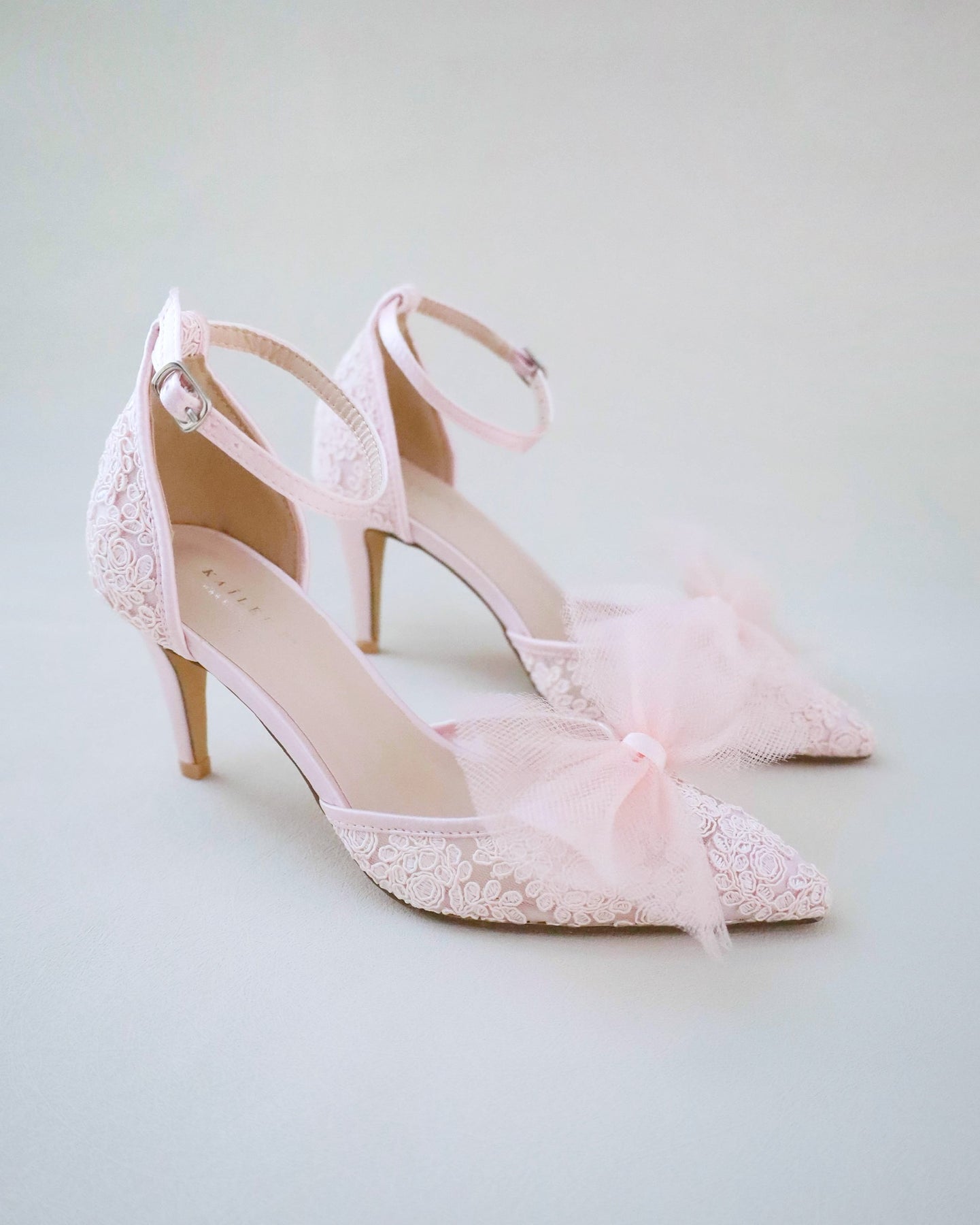 The Premalia Wedding Bridal Floral White/Pink Heels – WeddingConfetti