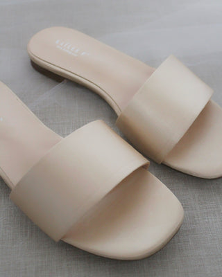 champagne satin wedding sandal