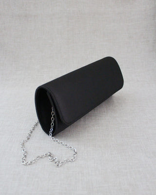 black satin wedding clutch