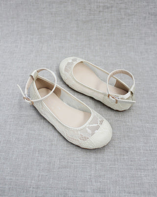 Ivory Lace Kids Flats