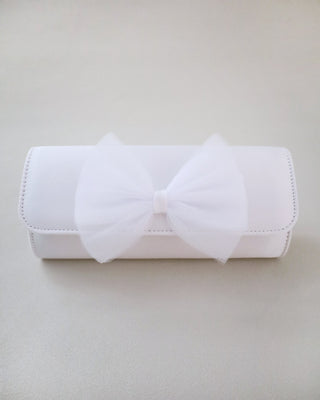 Satin Wedding Clutch with Tulle BowClutch