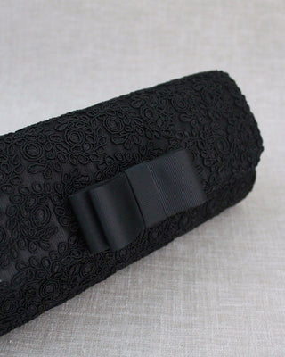black crochet bridal clutch
