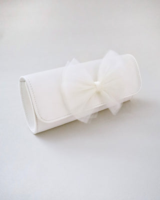 Satin Wedding Clutch with Tulle BowClutch