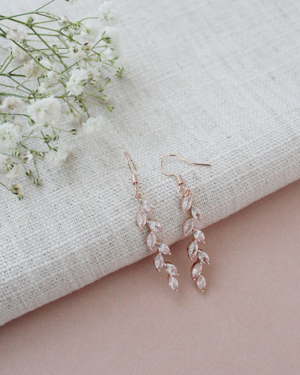 Dangled Sophia Earrings, Dangled Rhinestones Earrings, Wedding Jewelry – Kailee ...