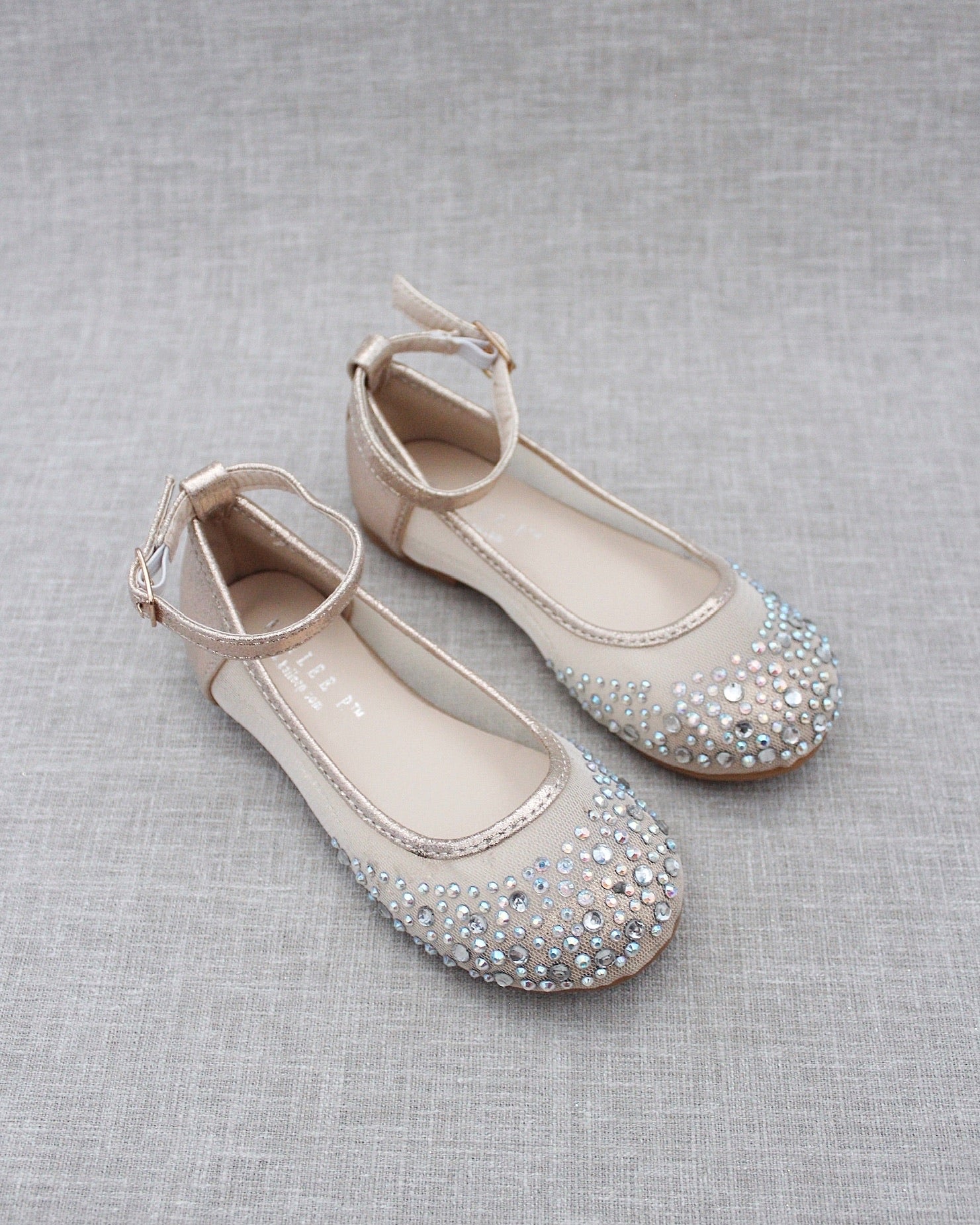Gold glitter flower girl shoes hotsell