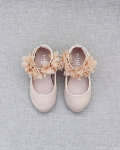 Champagne Flats with Flowers