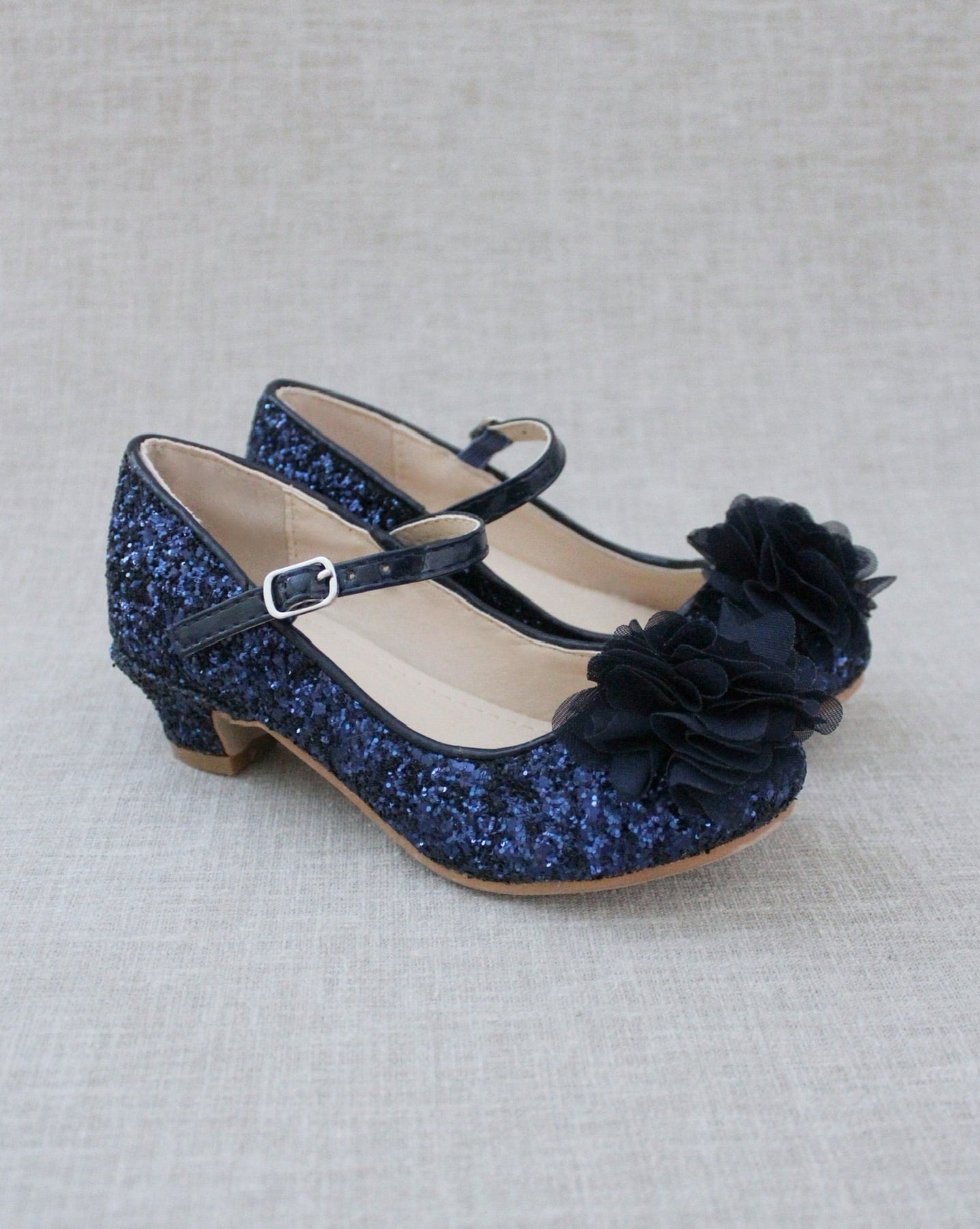 Navy blue flower girl shoes cheap