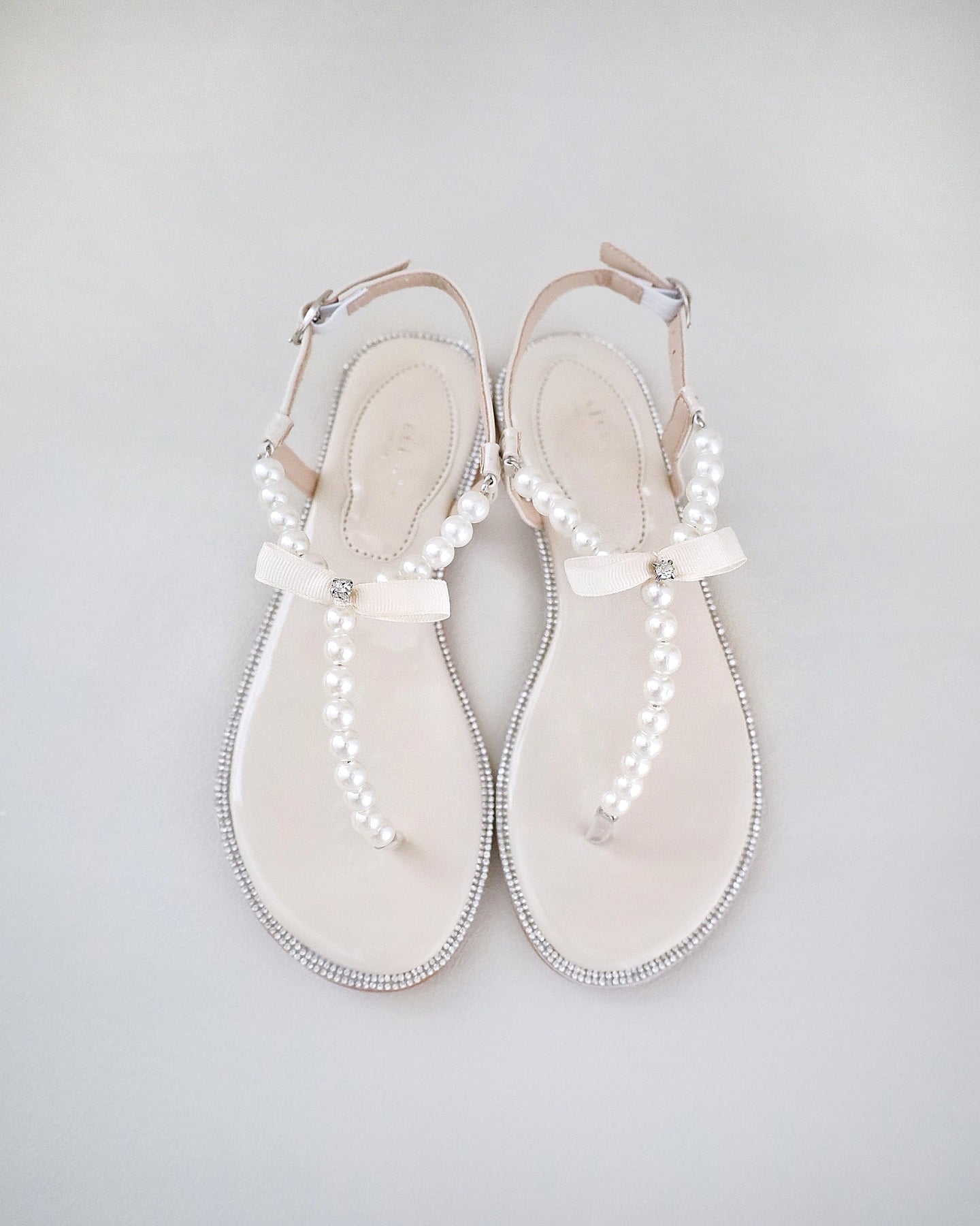 Beige Pearl Wedding Sandals Vintage Peep Toe Ankle Strap Stiletto Bridal  Heels | Up2Step