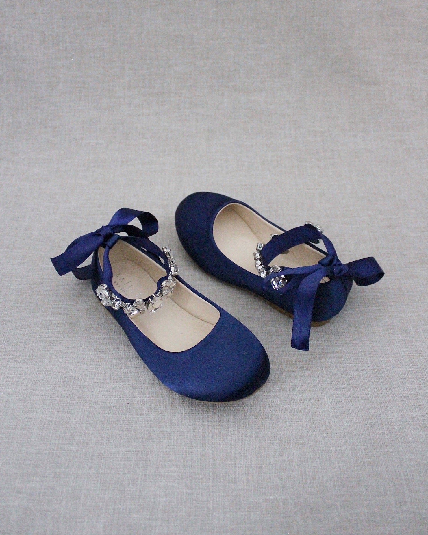 Navy blue flats with rhinestones on sale