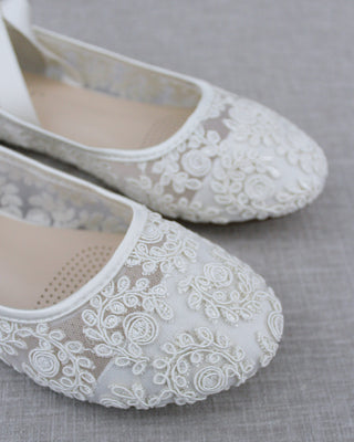 Crochet Lace Flats Ballerina Lace Up