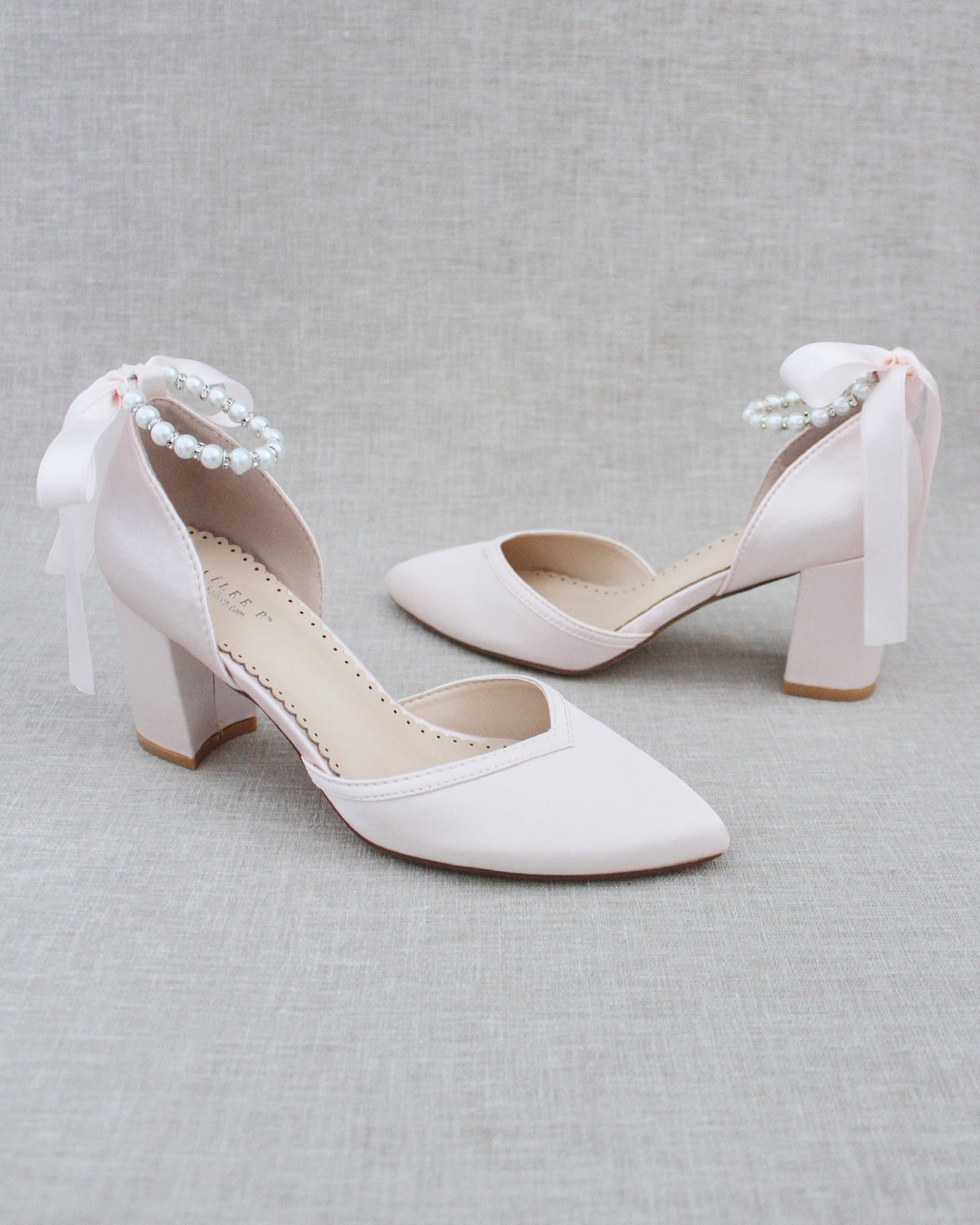 Pearl Ankle Strap Evening Block Heel, Prom Shoes, Bridesmaids Shoes ...