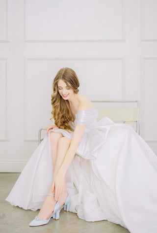 Marquise Rhinestone Block Heel Wedding Shoes