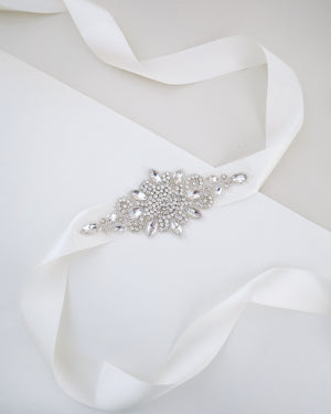 Victoria Wedding Sash and Headband