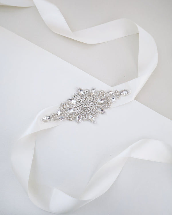 Victoria Wedding Sash and Headband