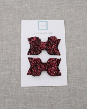Burgundy Rock Glitter Hair Clip or Shoe Clip