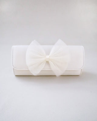 Satin Wedding Clutch with Tulle BowClutch