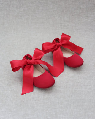 Satin Ankle Tie Baby Shoes Holiday Gift Set (1 PAIR)Kids Shoes