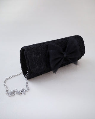 Crochet Wedding Clutch with Tulle BowClutch