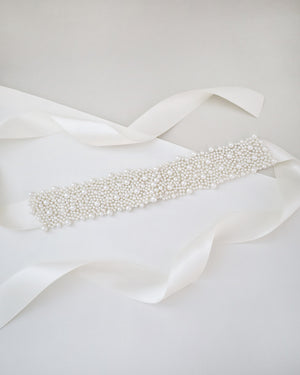 Perla Applique Wedding Sash