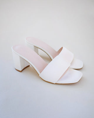 ivory bridal block heel sandals