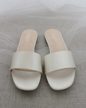 Satin Slip on Sandals