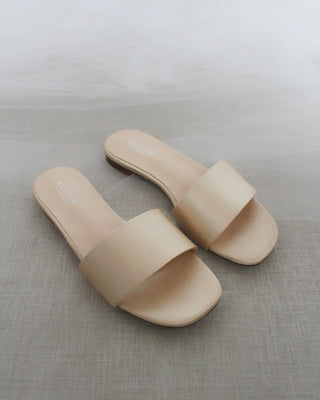 champagne satin wedding sandal
